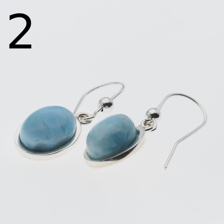 Kolczyki - Larimar owalny w srebrze