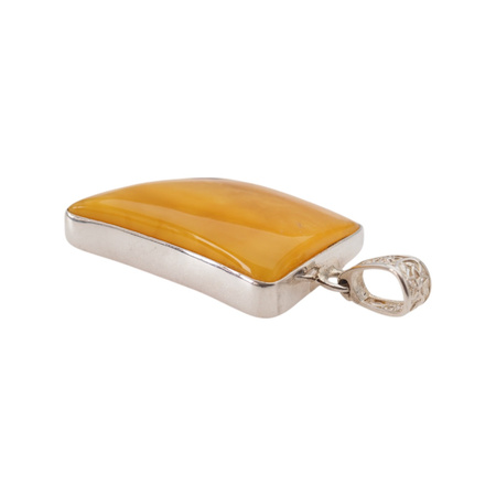 Zawieszka - Bursztyn mleczny w srebrze