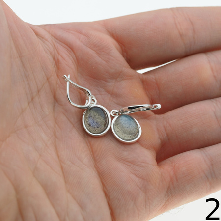Kolczyki - owalny Labradoryt w srebrze