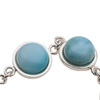 Bransoletka regulowana - Larimar koło w srebrze
