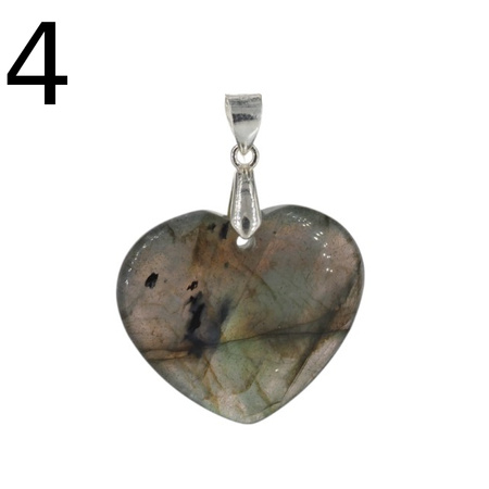 Zawieszka - Labradoryt serce w srebrze