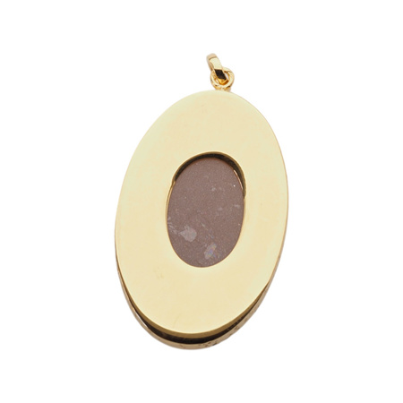 Zawieszka z owalnym Kamieniem Słonecznym w srebrze złoconym