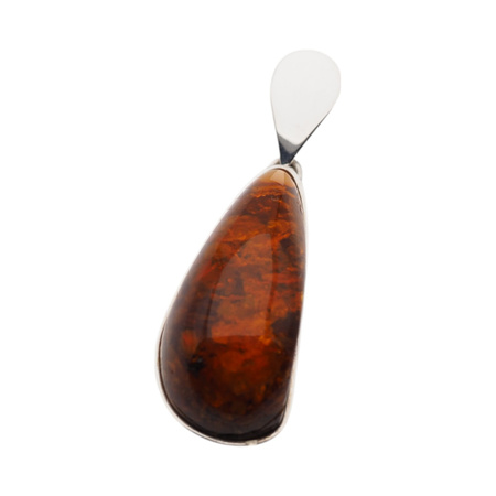 Zawieszka - koniakowy Bursztyn w srebrze 