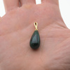 Zawieszka - malachit kropla w srebrze złoconym