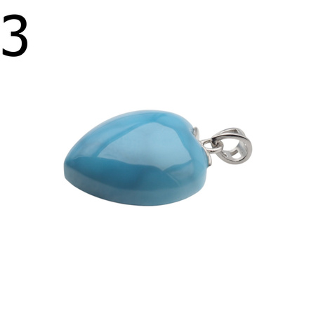 Zawieszka - larimar serce w srebrze rodowanym