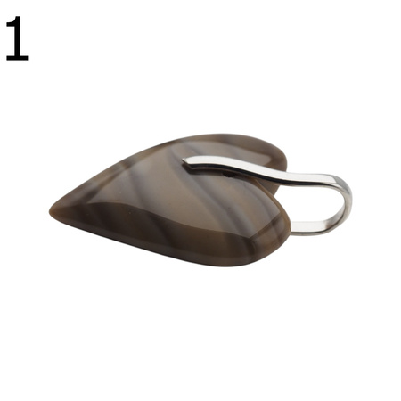 Zawieszka serce - Krzemień Pasiasty i srebro