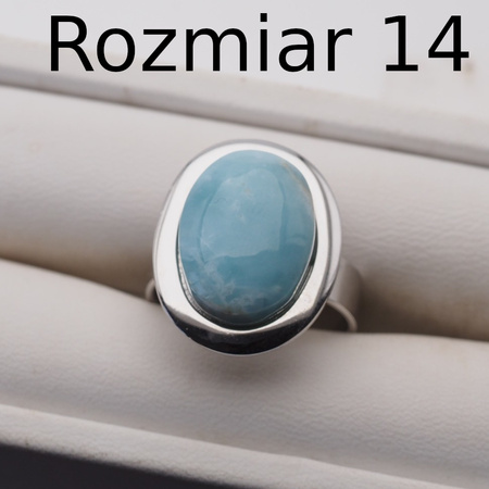 Pierścionek regulowany z owalnym Larimarem w srebrze rodowanym