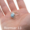 Pierścionek regulowany - okrągły Larimar w srebrze młotkowanym
