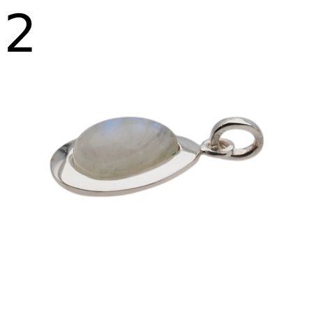 Zawieszka - Kamień Księżycowy łza w srebrze