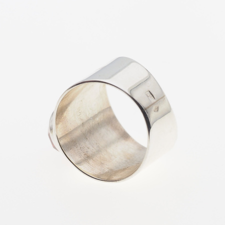 Pierścionek sygnet - Koniakowy Bursztyn fasetowany w srebrze (różne rozmiary)