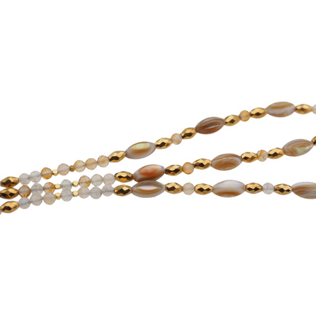 Bransoletka - Muszla, Cytryn, Hematyt złoty i srebro złocone