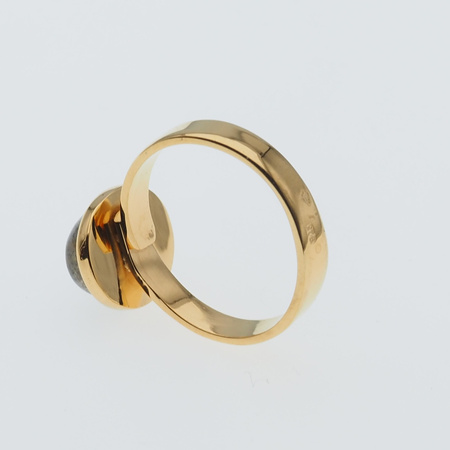 Pierścionek z Labradorytem owalnym w srebrze złoconym