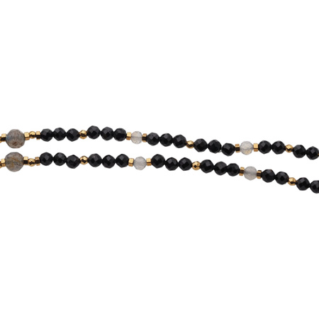 Bransoletka znak zodiaku waga - mix kamieni i srebro złocone