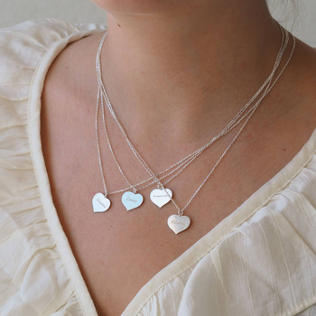 Naszyjnik serce z napisem - srebro