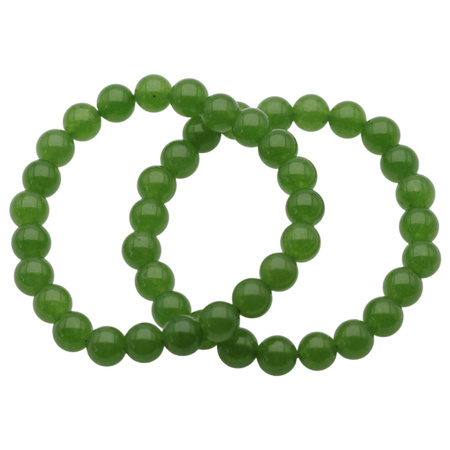 Bransoletka 18,5 cm - Jadeit zielony kulki 8mm
