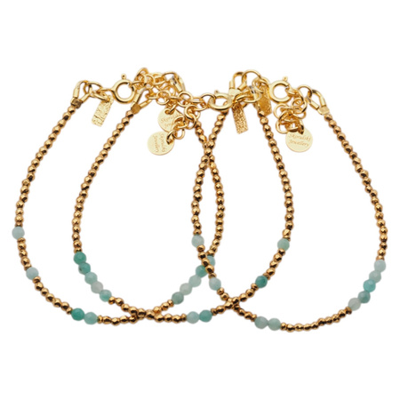 Bransoletka urodzeniowa maj - szmaragd, złoty hematyt i srebro złocone