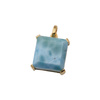 Zawieszka - larimar kwadrat w srebrze złoconym