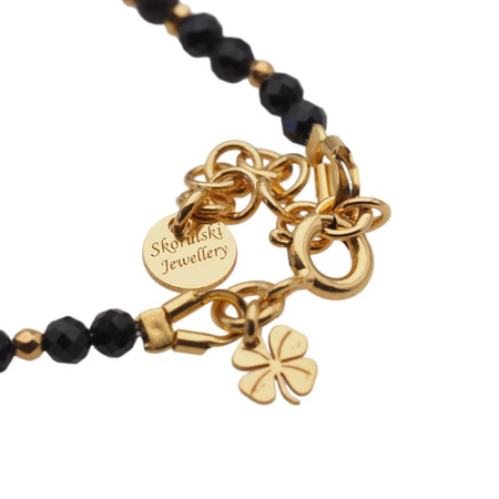 Bransoletka znak zodiaku skorpion - mix kamieni i srebro złocone