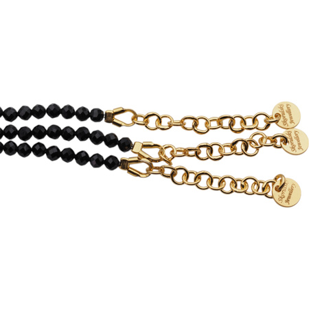 Bransoletka - Turmalin czarny, Iolit, Noc Kairu i srebro złocone