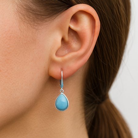 Kolczyki - Larimar łza w srebrze