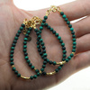 Bransoletka - malachit kulki i srebro złocone