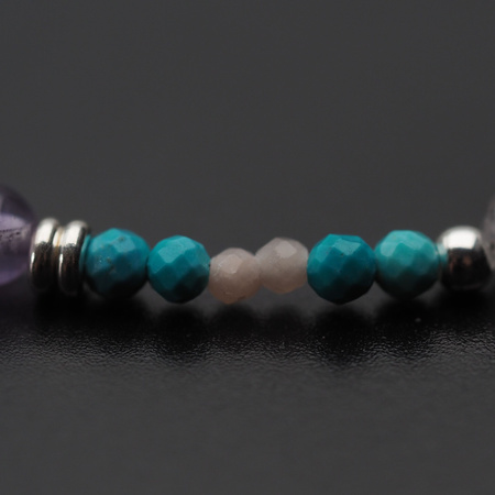 Bransoletka znak zodiaku ryby - mix kamieni i srebro