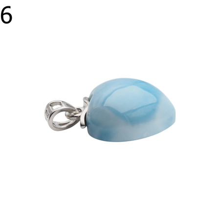 Zawieszka - larimar serce w srebrze rodowanym