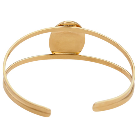 Bransoletka sztywna z owalnym Malachitem w srebrze podwójnie złoconym