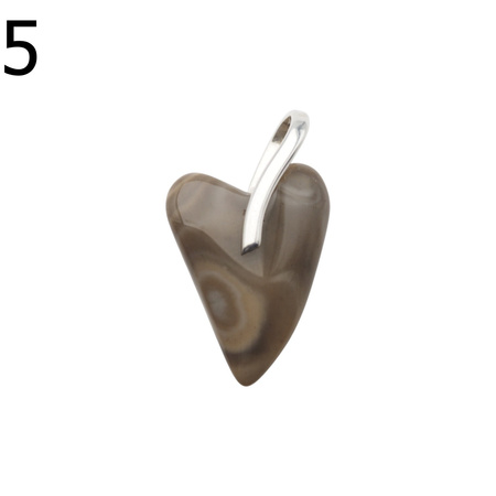 Zawieszka serce - Krzemień Pasiasty i srebro