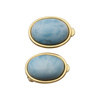 Klipsy- Larimar owal w srebrze złoconym