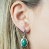 Kolczyki z owalnymi malachitami w srebrze