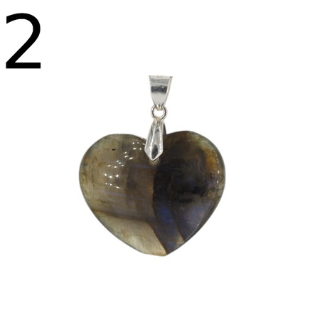 Zawieszka - Labradoryt serce w srebrze