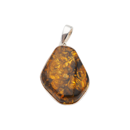 Zawieszka - Bursztyn z łuskami w srebrze 