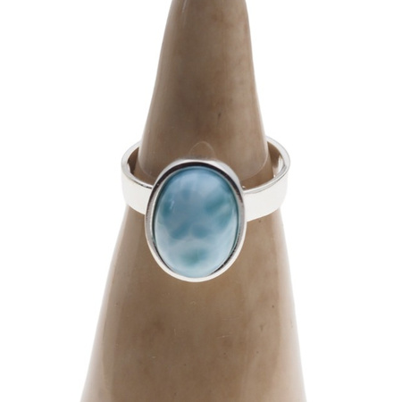 Pierścionek regulowany - owalny Larimar 13x9 mm w srebrze