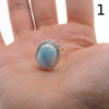 Pierścionek regulowany - owalny Larimar w srebrze