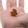 Pierścionek regulowany - Bursztyn w srebrze