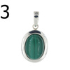 Zawieszka z owalnym malachitem w srebrze