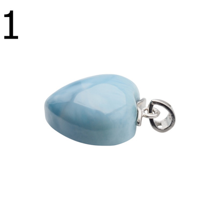 Zawieszka - larimar serce w srebrze rodowanym