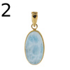 Zawieszka - larimar owalny w srebrze złoconym