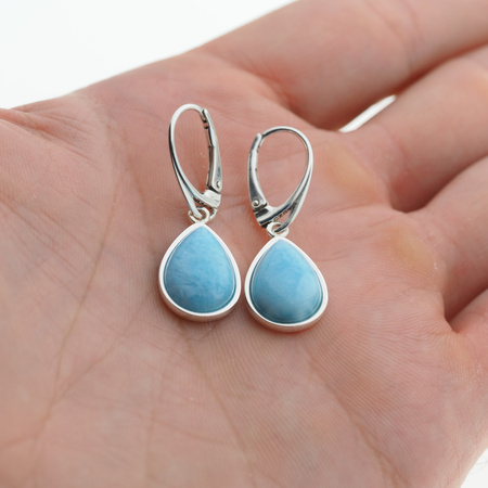 Kolczyki - Larimar łza w srebrze