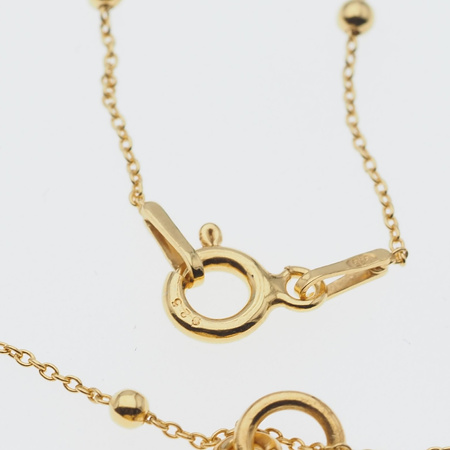 Naszyjnik - Cytryn sopel w okuciu na łańcuszku srebrnym złoconym