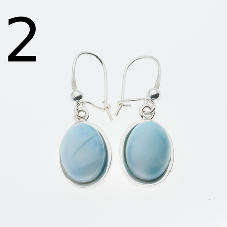 Kolczyki - Larimar owalny w srebrze