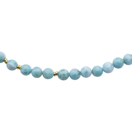 Naszyjnik z zawieszką - Larimar i srebro złocone