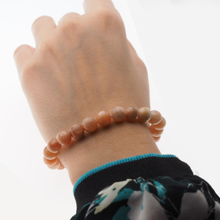 Bransoletka 19 cm na gumce - Kamień Słoneczny kulki 8 mm