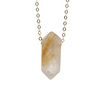 Naszyjnik - Cytryn (Kwarc Żółty) sopel  na łańcuszku srebrnym złoconym