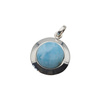 Zawieszka z larimarem okrągłym w srebrze