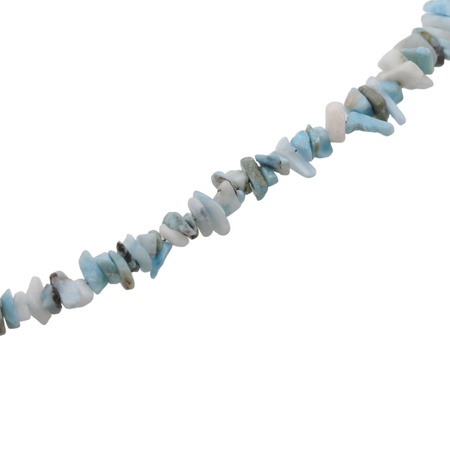 Naszyjnik z zawieszką - Larimar sieczka, słońce i srebro złocone