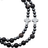 Bransoletka różaniec na gumce - czarny Turmalin, Jaspis, hematyt