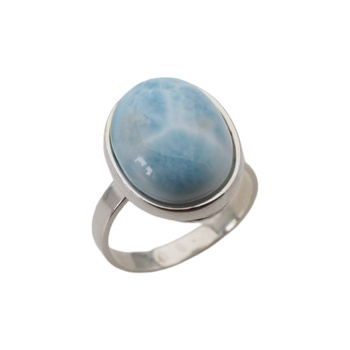 Pierścionek regulowany - owalny Larimar 16x12 mm w srebrze