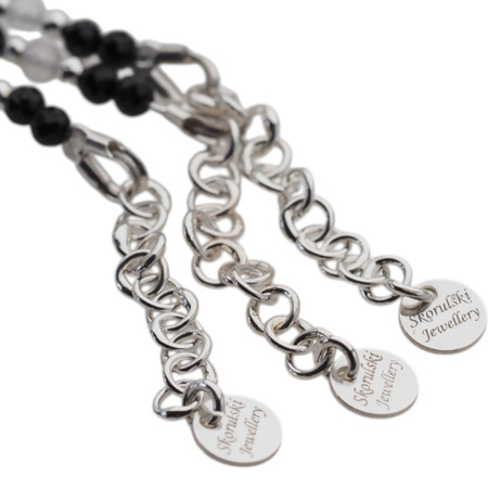 Bransoletka mix - Turmalin, cytryn, kwarc różowy i srebro